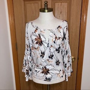 NWT FREE PEOPLE faux wrap bell sleeve top